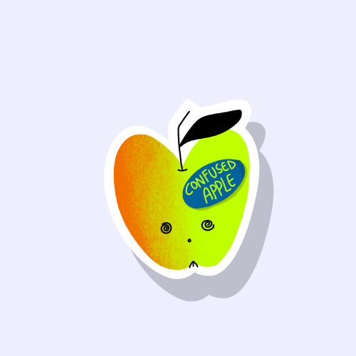 CONFUSED APPLE STICKY - main